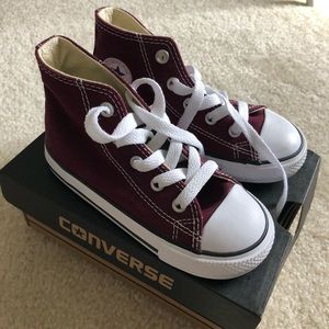 Kids converse high top burgundy size 8 toddler